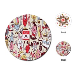 Retro Food Playing Cards Single Design (round) by Sparkle