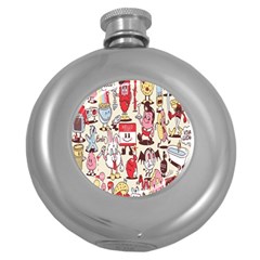 Retro Food Round Hip Flask (5 Oz) by Sparkle