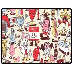 Retro Food Fleece Blanket (medium)  by Sparkle