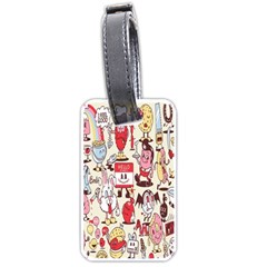 Retro Food Luggage Tag (one Side) by Sparkle