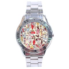 Retro Food Stainless Steel Analogue Watch by Sparkle