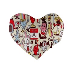 Retro Food Standard 16  Premium Heart Shape Cushions by Sparkle