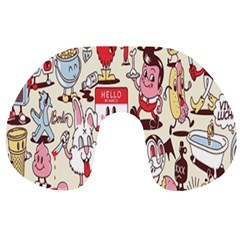 Retro Food Travel Neck Pillow by Sparkle