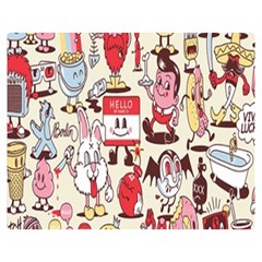 Retro Food Double Sided Flano Blanket (medium)  by Sparkle