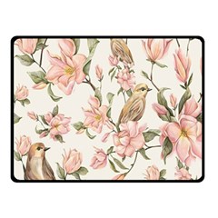 Floral Double Sided Fleece Blanket (small)  by Sparkle