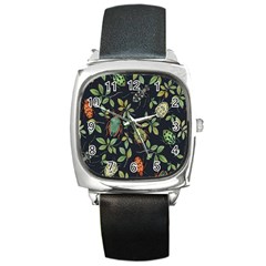 Nature With Bugs Square Metal Watch by Sparkle