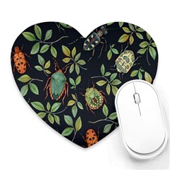 Nature With Bugs Heart Mousepads by Sparkle