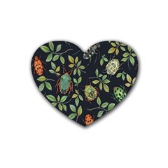 Nature With Bugs Rubber Heart Coaster (4 Pack) by Sparkle