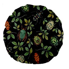 Nature With Bugs Large 18  Premium Round Cushions by Sparkle