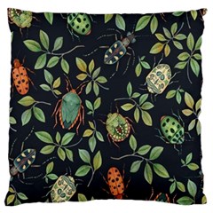 Nature With Bugs Large Flano Cushion Case (one Side) by Sparkle