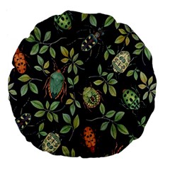 Nature With Bugs Large 18  Premium Flano Round Cushions by Sparkle