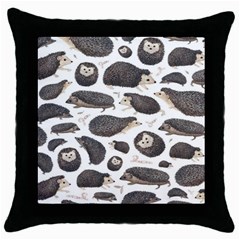 Hedgehog Throw Pillow Case (black)