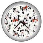 Butterfly Wall Clock (Silver) Front