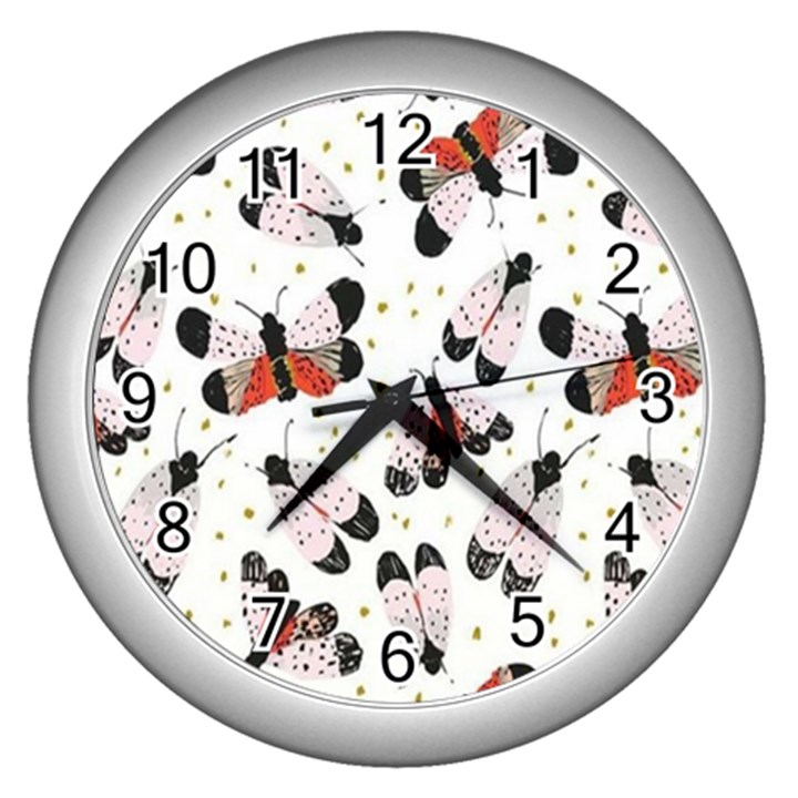 Butterfly Wall Clock (Silver)