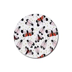 Butterfly Rubber Round Coaster (4 Pack) by Sparkle