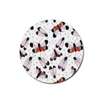 Butterfly Rubber Round Coaster (4 pack) Front