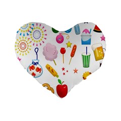 Summer-fair-food-goldfish Copy Copy Standard 16  Premium Flano Heart Shape Cushions by Nexatart