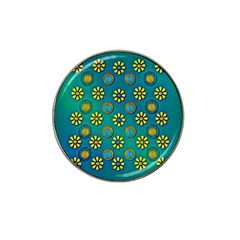 Yellow And Blue Proud Blooming Flowers Hat Clip Ball Marker by pepitasart