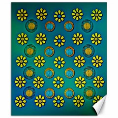 Yellow And Blue Proud Blooming Flowers Canvas 8  X 10  by pepitasart