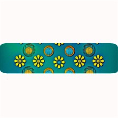 Yellow And Blue Proud Blooming Flowers Large Bar Mats by pepitasart