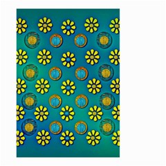 Yellow And Blue Proud Blooming Flowers Small Garden Flag (two Sides) by pepitasart