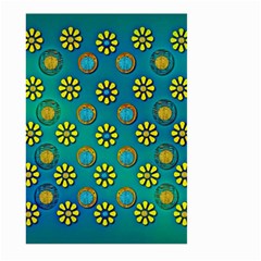 Yellow And Blue Proud Blooming Flowers Large Garden Flag (two Sides) by pepitasart