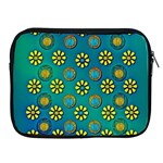 Yellow And Blue Proud Blooming Flowers Apple iPad 2/3/4 Zipper Cases Front