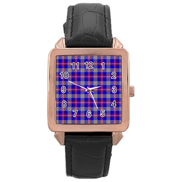 Tartan 2 Rose Gold Leather Watch 