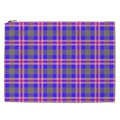 Tartan Purple Cosmetic Bag (xxl) by tartantotartanspink2