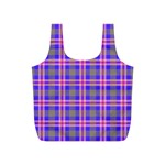 Tartan Purple Full Print Recycle Bag (S) Front