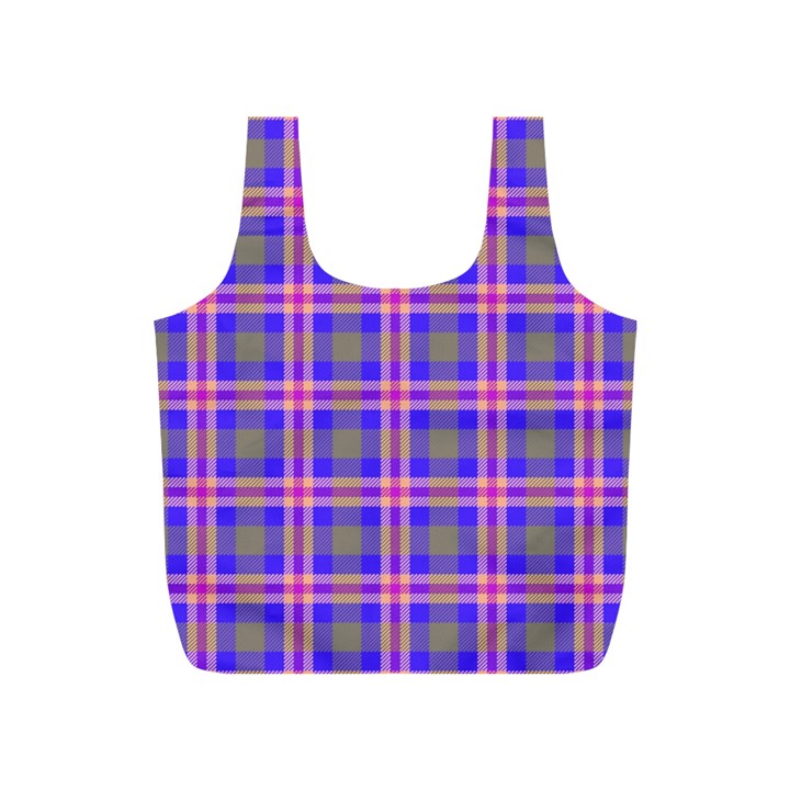 Tartan Purple Full Print Recycle Bag (S)