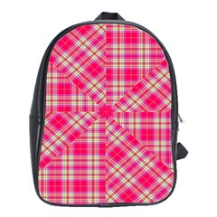 Pink Tartan-10 School Bag (xl) by tartantotartanspink2