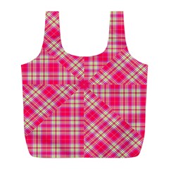 Pink Tartan-10 Full Print Recycle Bag (l) by tartantotartanspink2