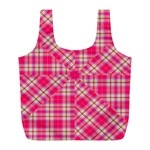 Pink Tartan-10 Full Print Recycle Bag (L) Back