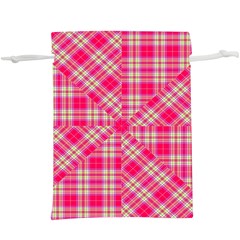 Pink Tartan-10  Lightweight Drawstring Pouch (xl) by tartantotartanspink2