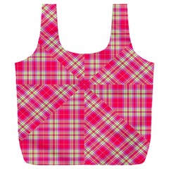 Pink Tartan-10 Full Print Recycle Bag (xxl) by tartantotartanspink2