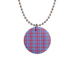 Pink Tartan 5 1  Button Necklace Front