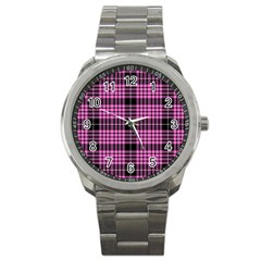 Pink Tartan 3 Sport Metal Watch by tartantotartanspink2