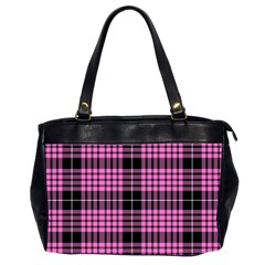 Pink Tartan 3 Oversize Office Handbag (2 Sides) by tartantotartanspink2