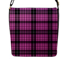 Pink Tartan 3 Flap Closure Messenger Bag (l) by tartantotartanspink2