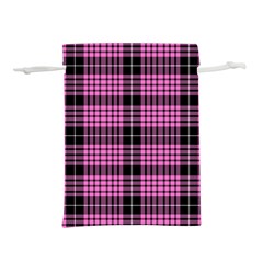 Pink Tartan 3 Lightweight Drawstring Pouch (m) by tartantotartanspink2