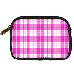 Pink Tartan Digital Camera Leather Case by tartantotartanspink2