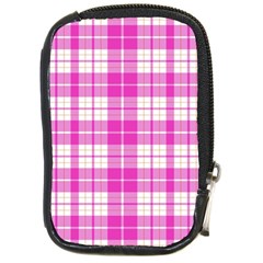 Pink Tartan Compact Camera Leather Case by tartantotartanspink2