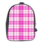 Pink Tartan School Bag (Large) Front