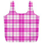 Pink Tartan Full Print Recycle Bag (XL) Back