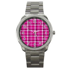 Pink Tartan-9 Sport Metal Watch by tartantotartanspink2