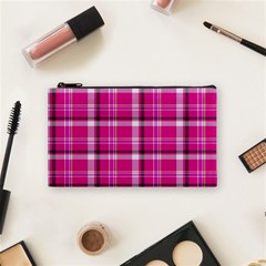 Pink Tartan-9 Cosmetic Bag (small) by tartantotartanspink2