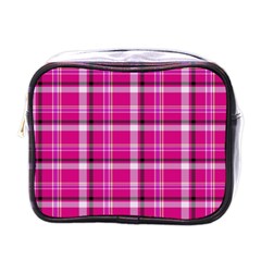 Pink Tartan-9 Mini Toiletries Bag (one Side)