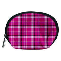 Pink Tartan-9 Accessory Pouch (medium) by tartantotartanspink2