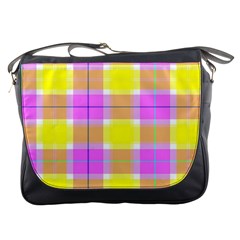 Pink Tartan-8 Messenger Bag by tartantotartanspink2